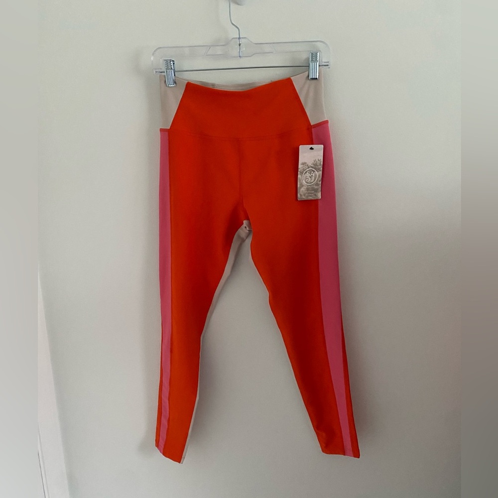 Sage Collective Athletic Leggings Colorblock NWT Medium